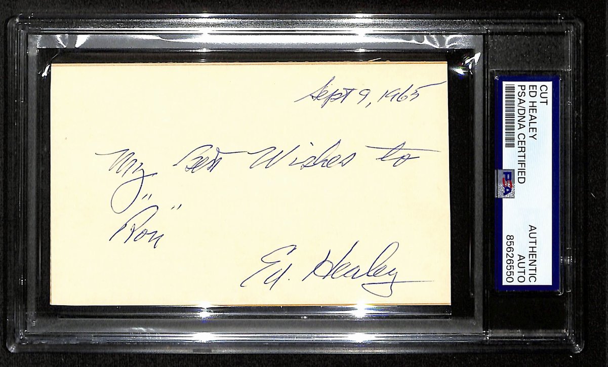 Ed Healey HOF Signed/Auto 3x5 Index Card Chicago Bears PSA/DNA 201412