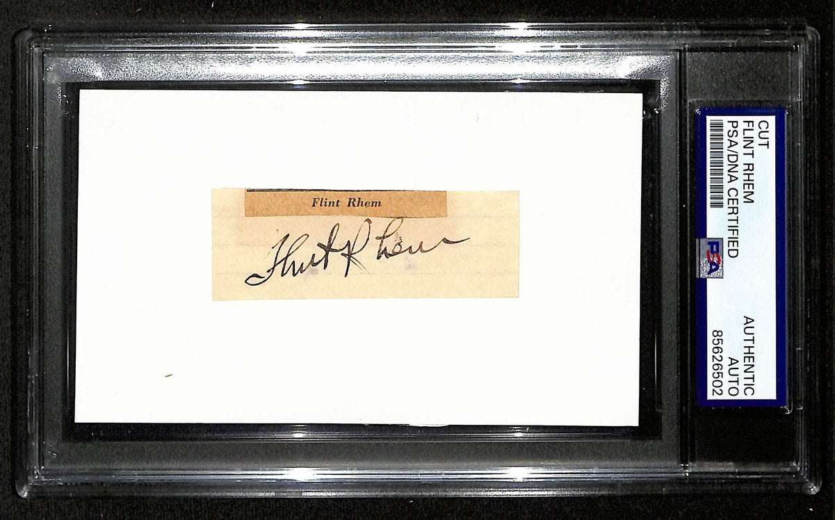 Flint Rhem Signed/Autographed Cut on 3x5 Index Card 1926 Cardinals PSA/DNA