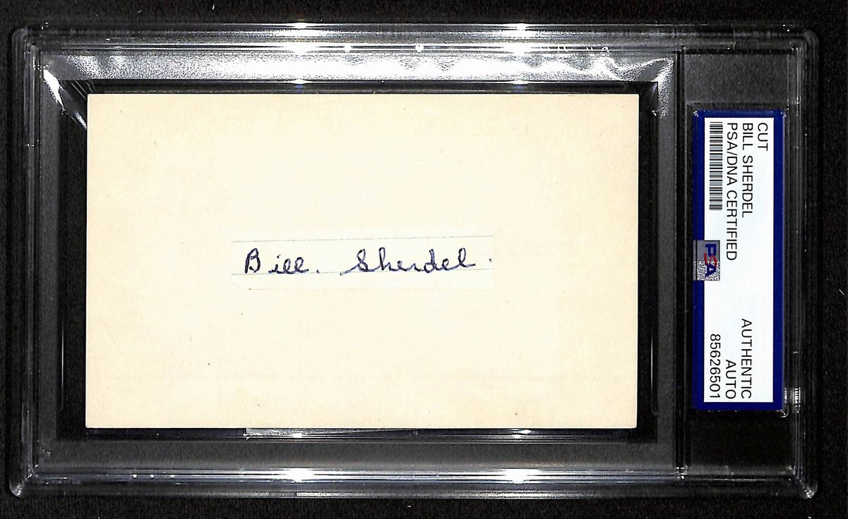 Bill Sherdel Signed/Autographed Cut on 3x5 Index Card 1926 Cardinals PSA/DNA