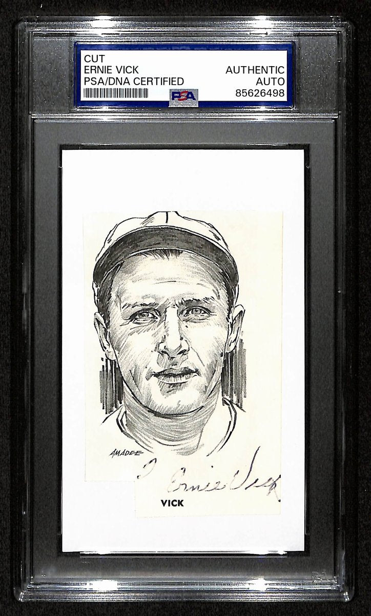 Ernie Vick Signed/Autographed Cut Photo on 3x5 Index Card 1926 Cardinals PSA/DNA