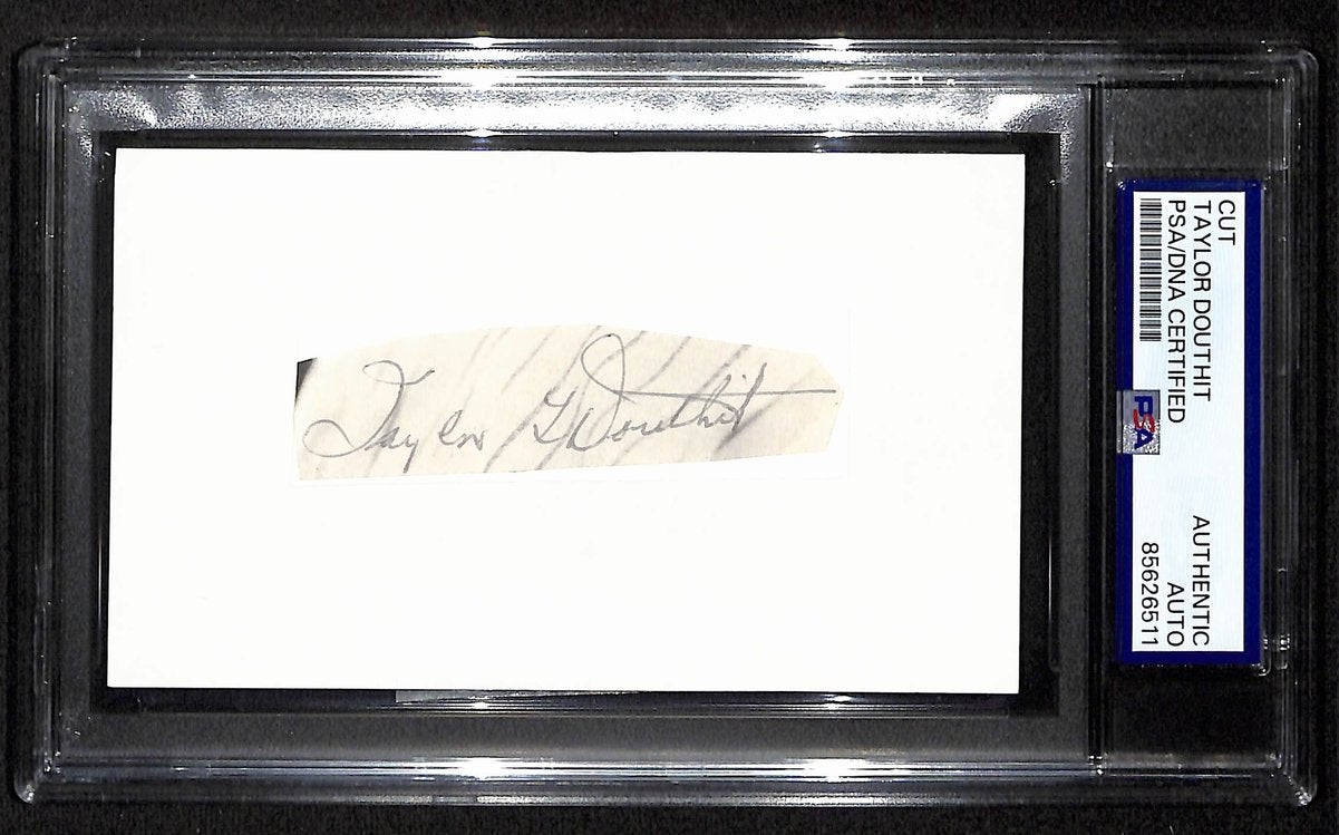 Taylor Douthit Signed/Autographed Cut on 3x5 Index Card 1926 Cardinals PSA/DNA