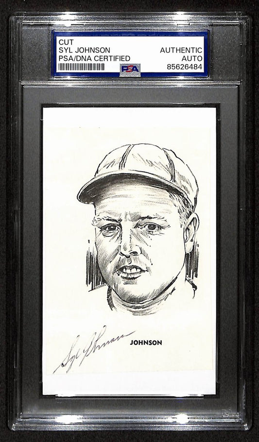 Syl Johnson Signed/Auto Cut Photo on 3x5 Index Card 1926 Cardinals PSA/DNA