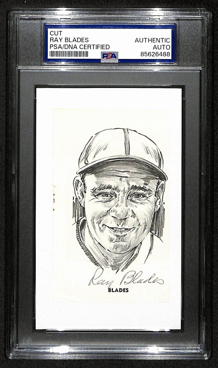 Ray Blades Signed/Auto Cut Photo on 3x5 Index Card 1926 Cardinals PSA/DNA