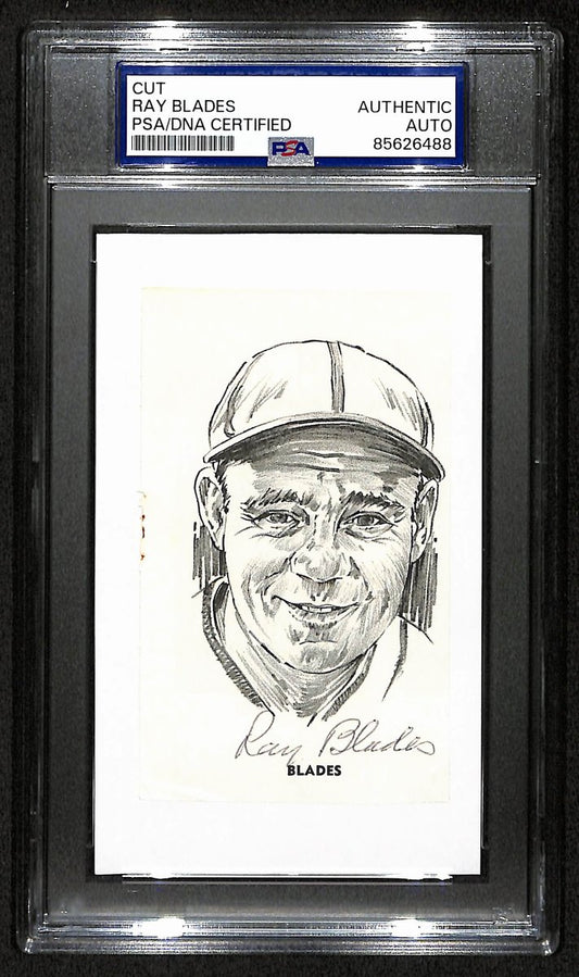 Ray Blades Signed/Auto Cut Photo on 3x5 Index Card 1926 Cardinals PSA/DNA
