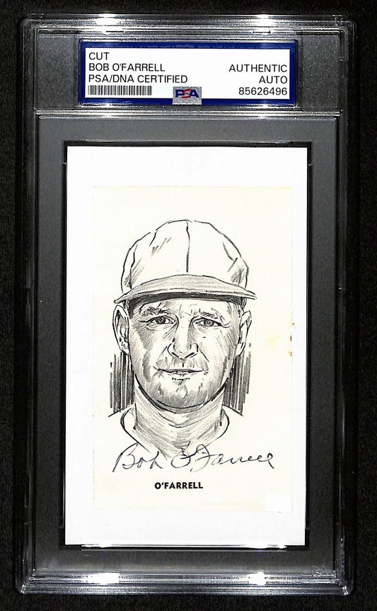 Bob O'Farrell Signed/Auto Cut Photo on 3x5 Index Card 1926 Cardinals PSA/DNA