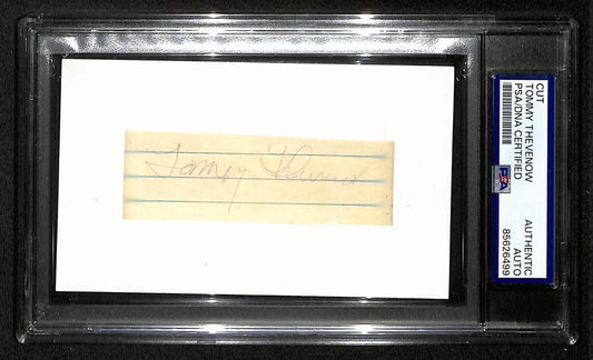Tommy Thevenow Signed/Auto Cut on 3x5 Index Card 1926 Cardinals PSA/DNA