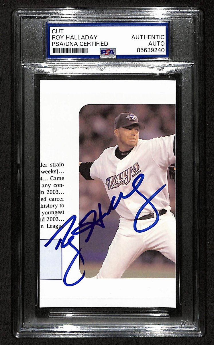 Roy Halladay Signed/Autographed Cut Photo Toronto Blue Jays PSA/DNA 201431