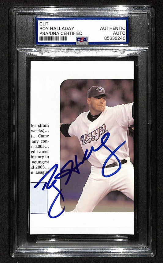 Roy Halladay Signed/Autographed Cut Photo Toronto Blue Jays PSA/DNA 201431