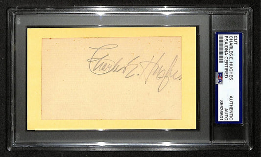 Charles E. Hughes Signed/Auto Cut on 3x5 Index Card Chief Justice PSA/DNA 201439