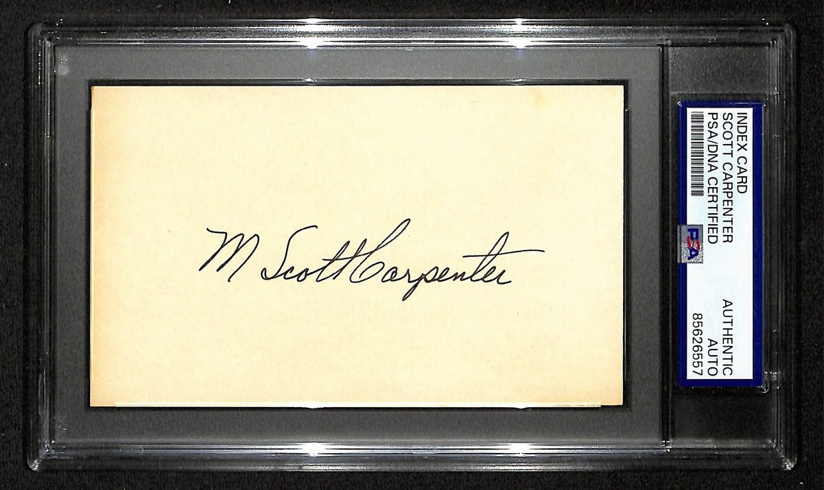 Scott Carpenter Signed/Auto 3x5 Index Card Mercury Astronaut PSA/DNA 201440