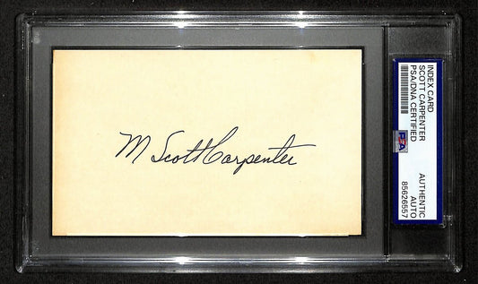 Scott Carpenter Signed/Auto 3x5 Index Card Mercury Astronaut PSA/DNA 201440