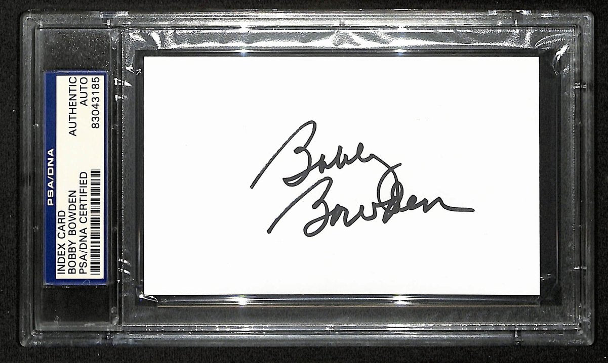 Bobby Bowden Signed/Auto 3x5 Index Card Florida State Coach PSA/DNA 201448