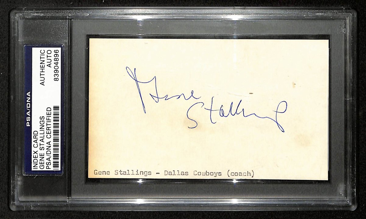 Gene Stallings Signed/Auto 3x5 Index Card Dallas Cowboys Coach PSA/DNA 201449