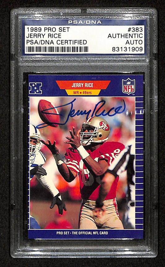 Jerry Rice HOF Signed/Autographed 1989 Pro Set #383 49ers PSA/DNA 201472