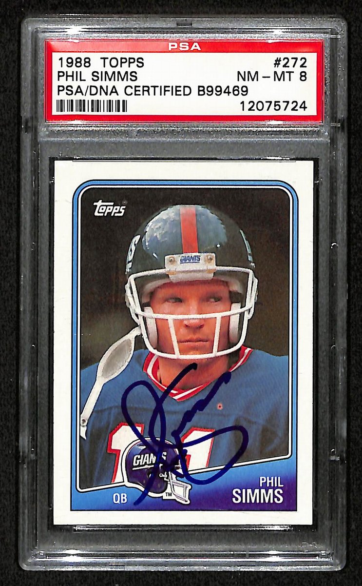 Phil Simms Signed/Autographed 1988 Topps PSA 8 #272 Giants PSA/DNA 201471