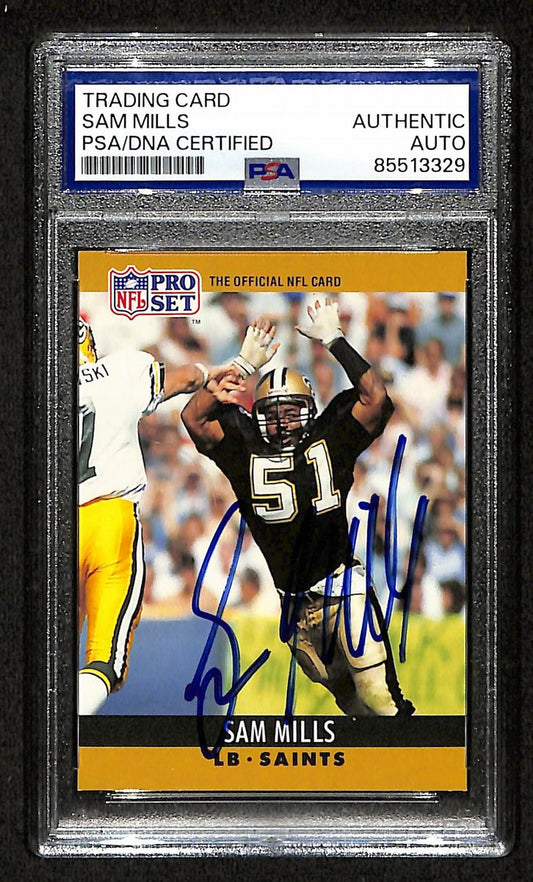 Sam Mills HOF Signed/Autograph 1990 Pro Set #217 Saints/Panthers PSA/DNA 201486