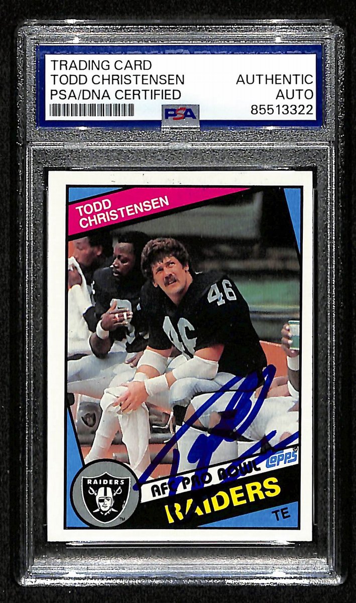 Todd Christensen Signed/Autographed 1984 Topps #105 Raiders PSA/DNA 201474