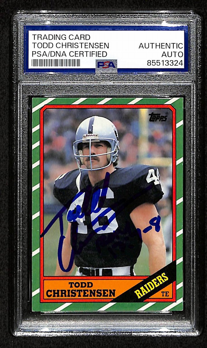 Todd Christensen Signed/Autographed 1986 Topps #64 Raiders PSA/DNA 201475