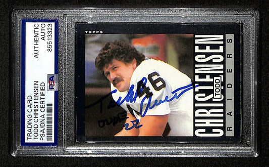 Todd Christensen Signed/Autographed 1985 Topps #287 Raiders PSA/DNA 201476