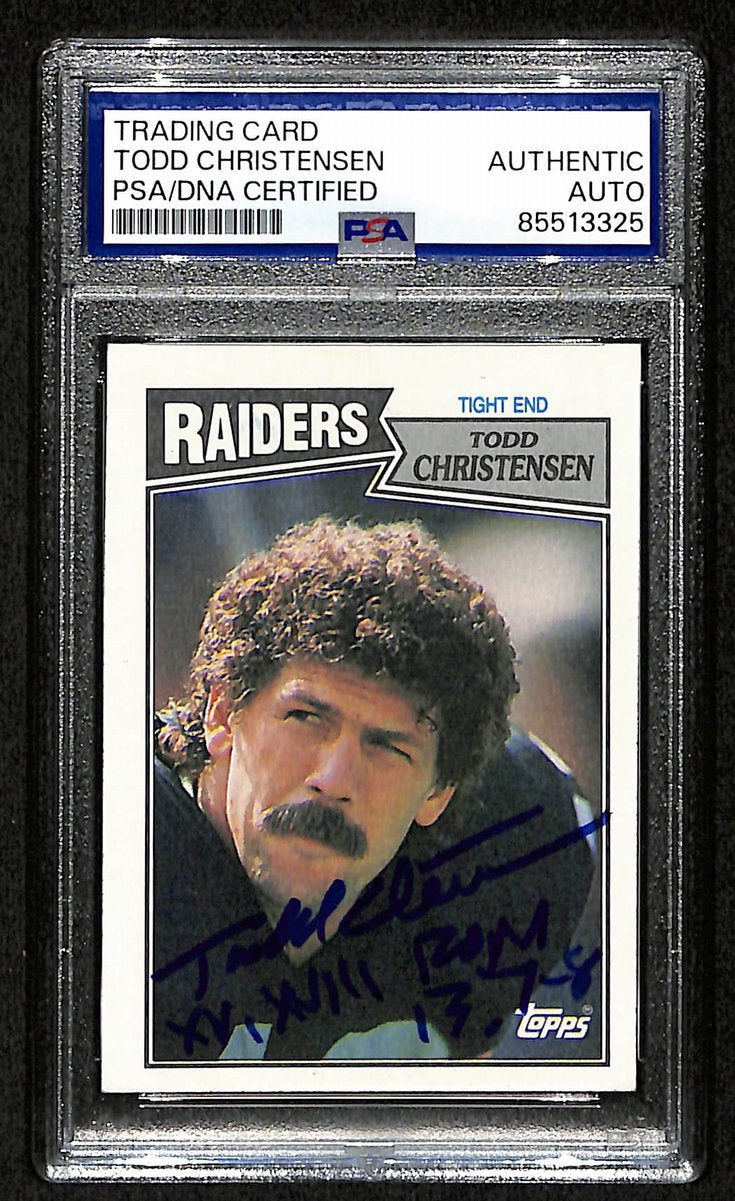 Todd Christensen Signed/Autographed 1987 Topps #218 Raiders PSA/DNA 201477