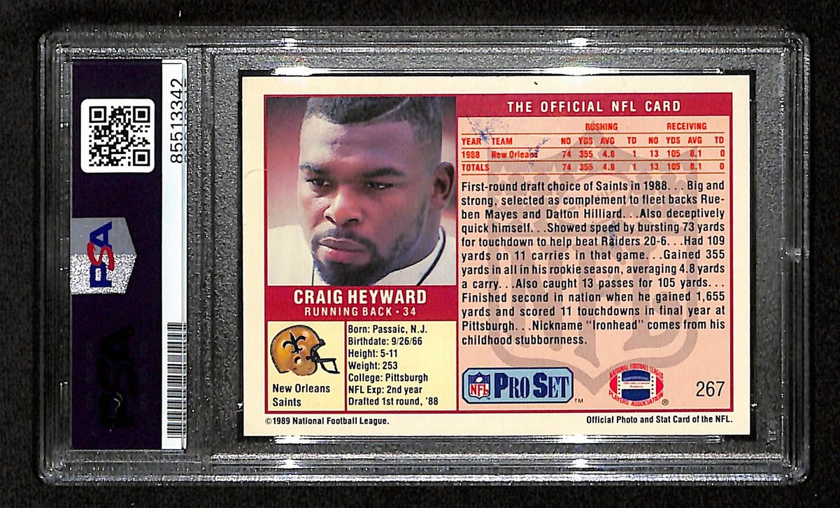 Craig Heyward Signed/Autograph 1989 Pro Set RC Rookie #267 Saints PSA/DNA 201481