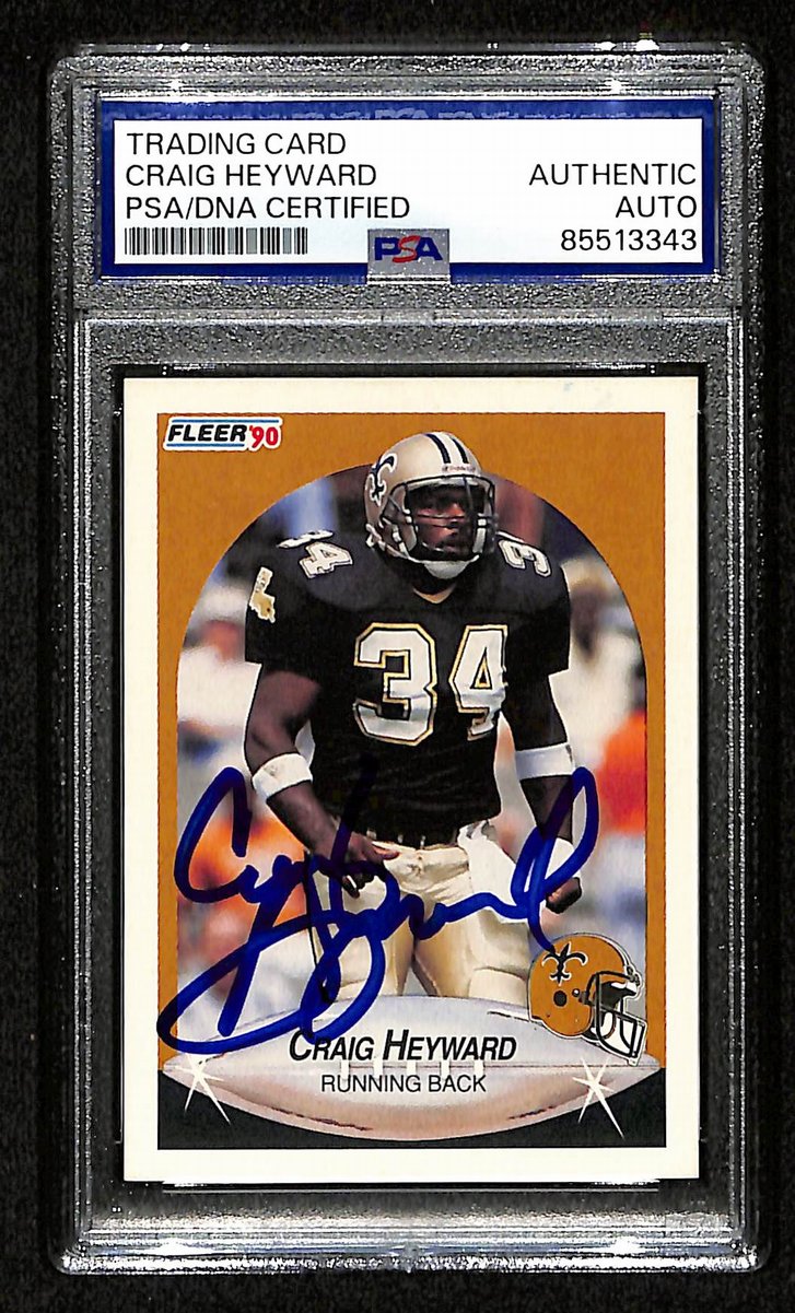Craig Heyward Signed/Autographed 1990 Fleer #188 Saints PSA/DNA 201482