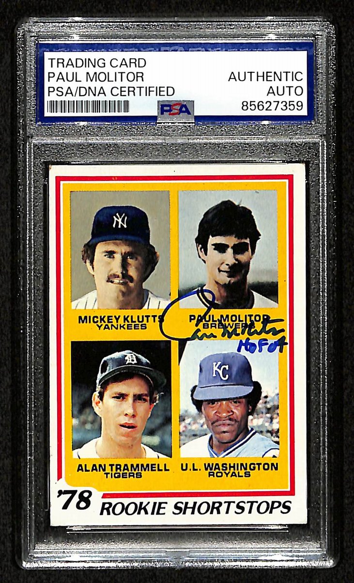 Paul Molitor HOF Signed/Inscribed 1978 Topps RC #707 Brewers PSA/DNA 201496