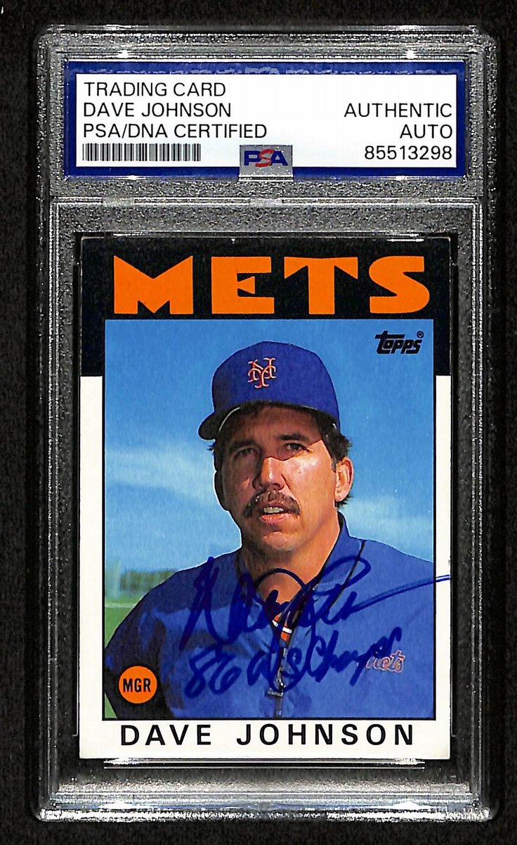 Davey Johnson Signed/Inscribed 1986 Topps #501 New York Mets PSA/DNA 201498