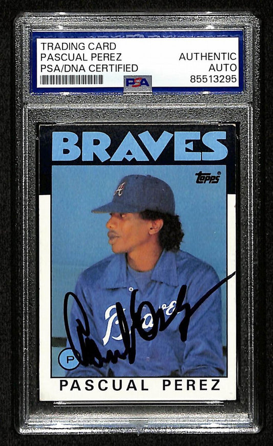 Pascual Perez Signed/Autographed 1986 Topps #491 Atlanta Braves PSA/DNA 201499