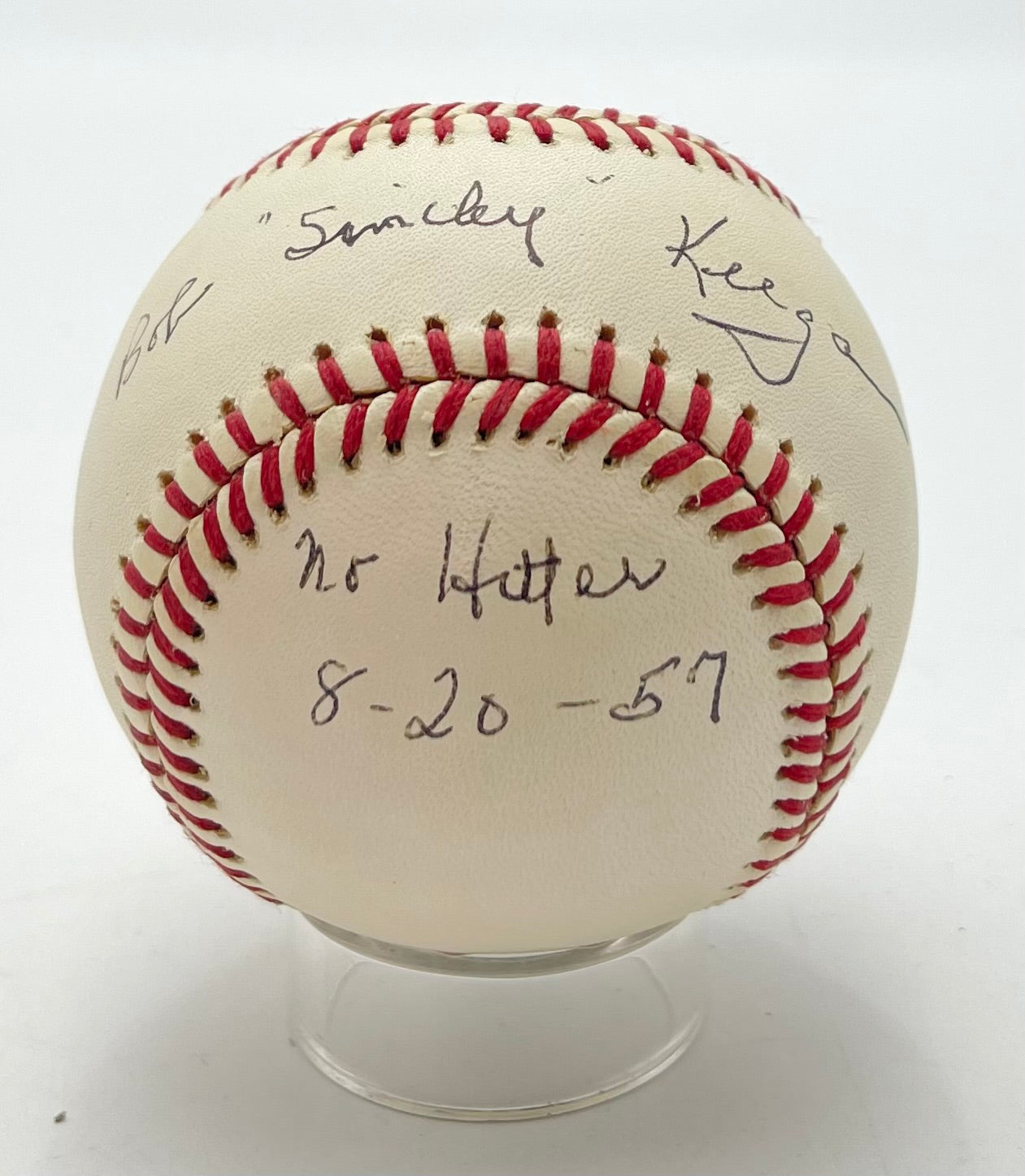 Bob Keegan Signed/Inscribed OAL Baseball 1957 No Hitter White Sox JSA 201088