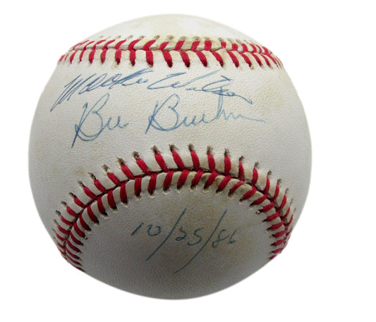 Mookie Wilson/Bill Buckner Dual-Signed/Inscribed ONL Baseball JSA 198471