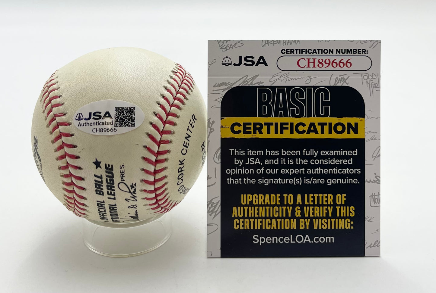 Warren Spahn HOF Signed/Autographed ONL Baseball Milwaukee Braves JSA 201072