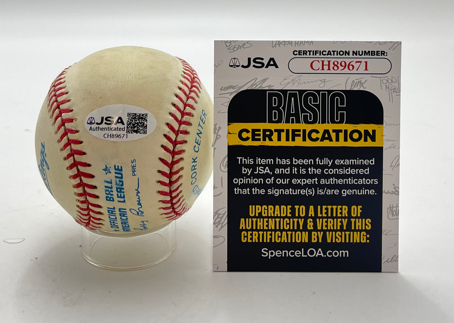 Harmon Killebrew HOF Signed/Autographed OAL Baseball Twins JSA 201085