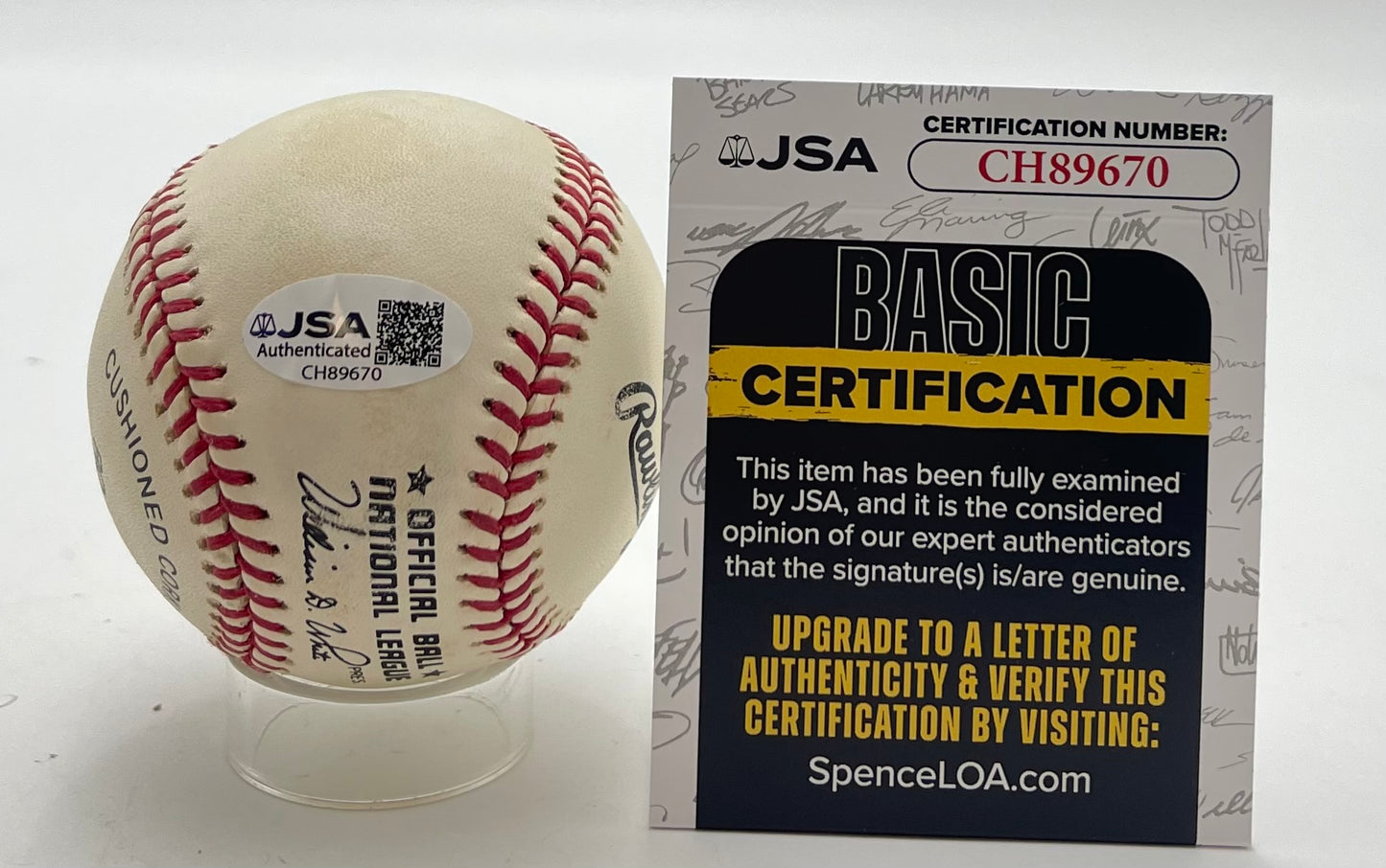 Eddie Mathews HOF Signed/Autographed ONL Baseball Atlanta Braves JSA 201087