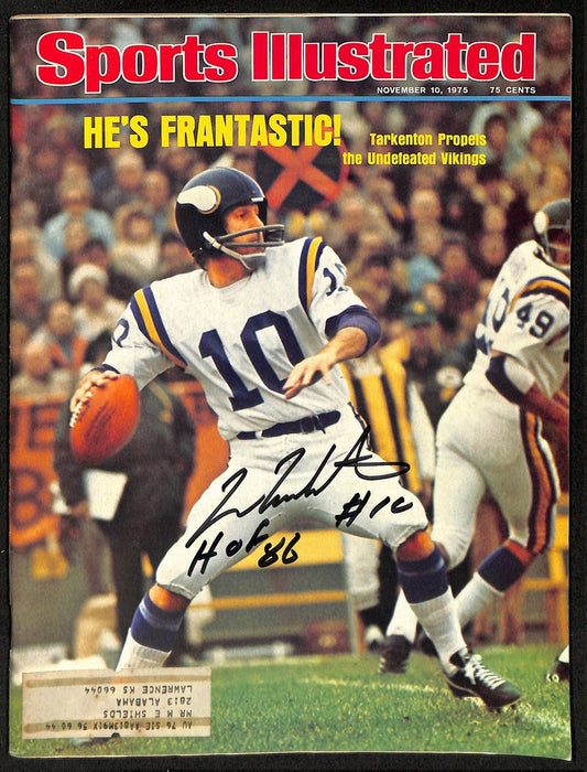 Fran Tarkenton HOF Signed/Insc 1975 Sports Illustrated Magazine Vikings JSA 1142