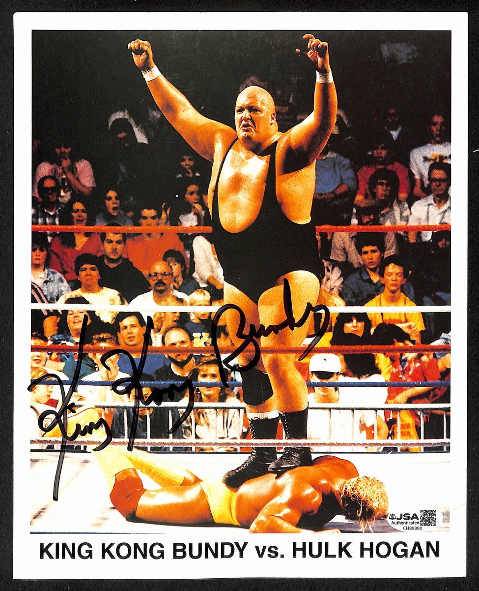 King Kong Bundy Signed/Auto 8x10 Photo vs Hulk Hogan WWF/WWE Wrestling JSA 01104