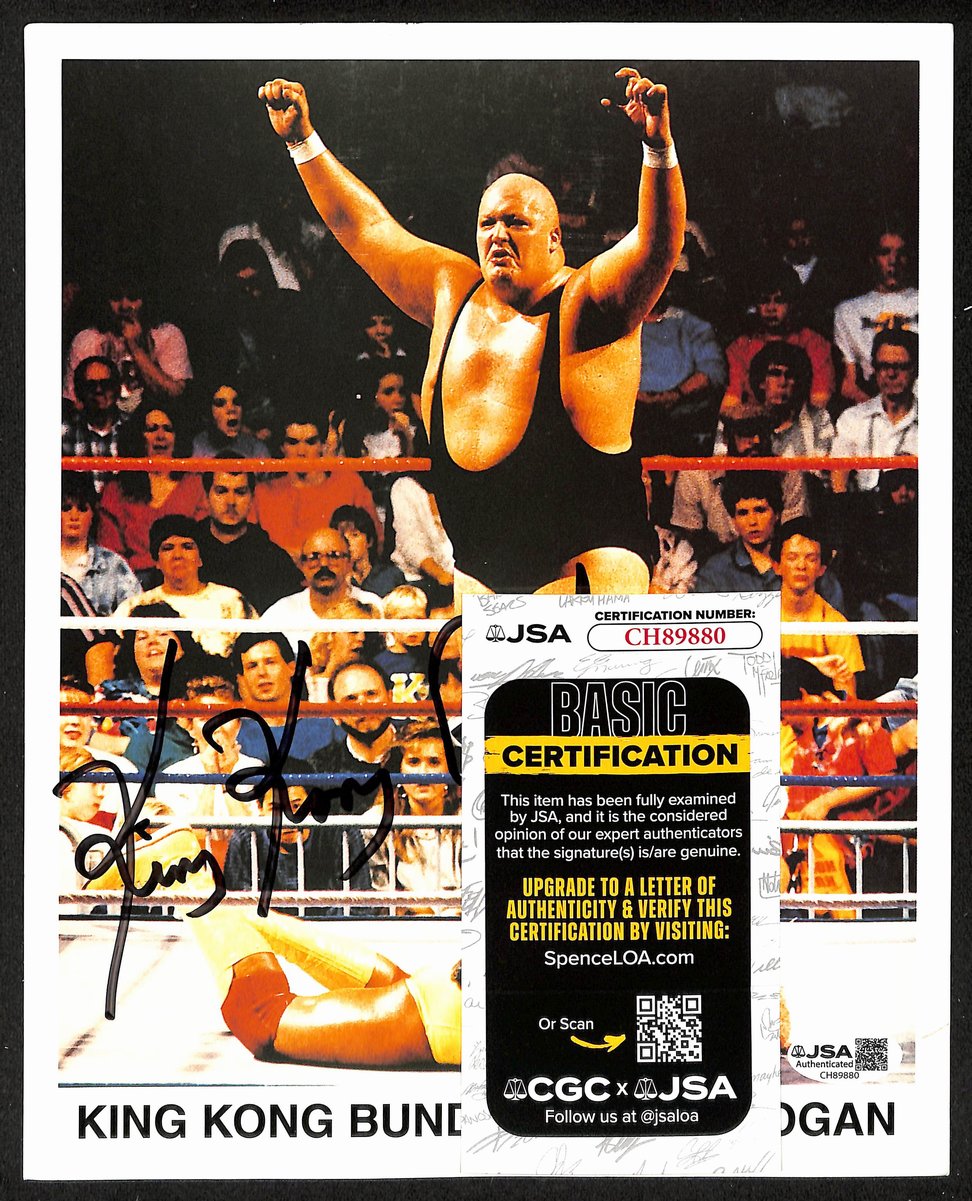 King Kong Bundy Signed/Auto 8x10 Photo vs Hulk Hogan WWF/WWE Wrestling JSA 01104