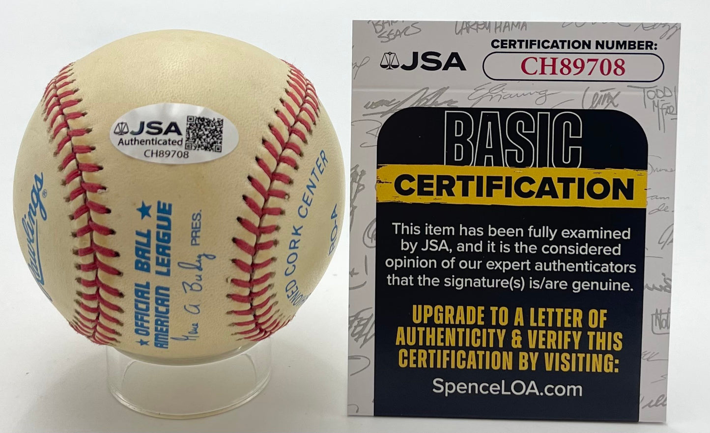 Bobby Doerr HOF Signed/Inscribed "HOF 86" OAL Baseball Boston Red Sox JSA 201154