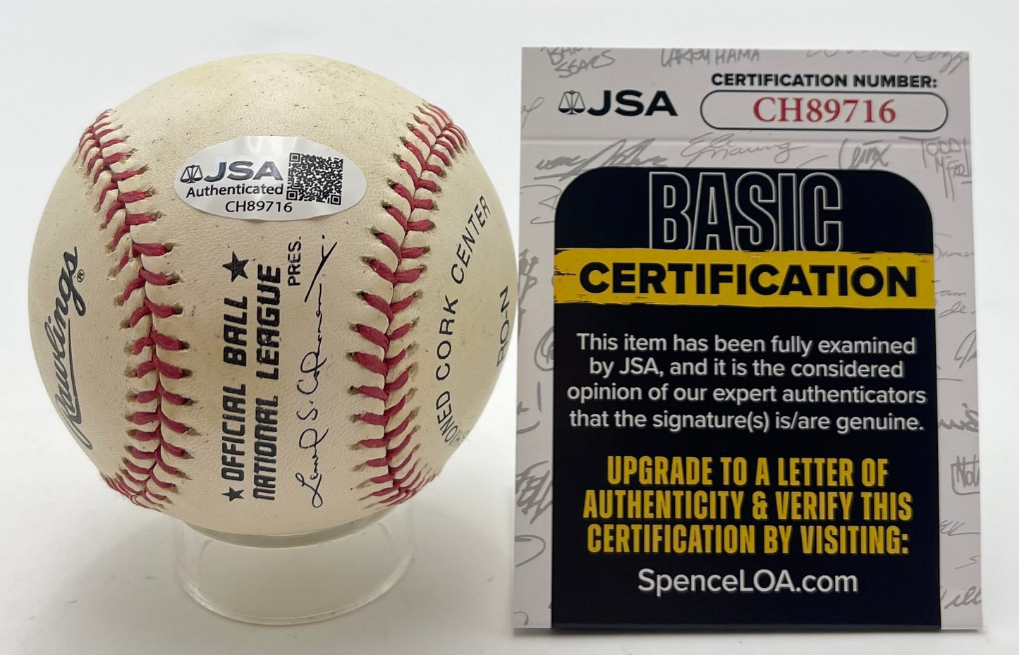 Barry Larkin HOF Signed/Autographed ONL Baseball Cincinnati Reds JSA 201156