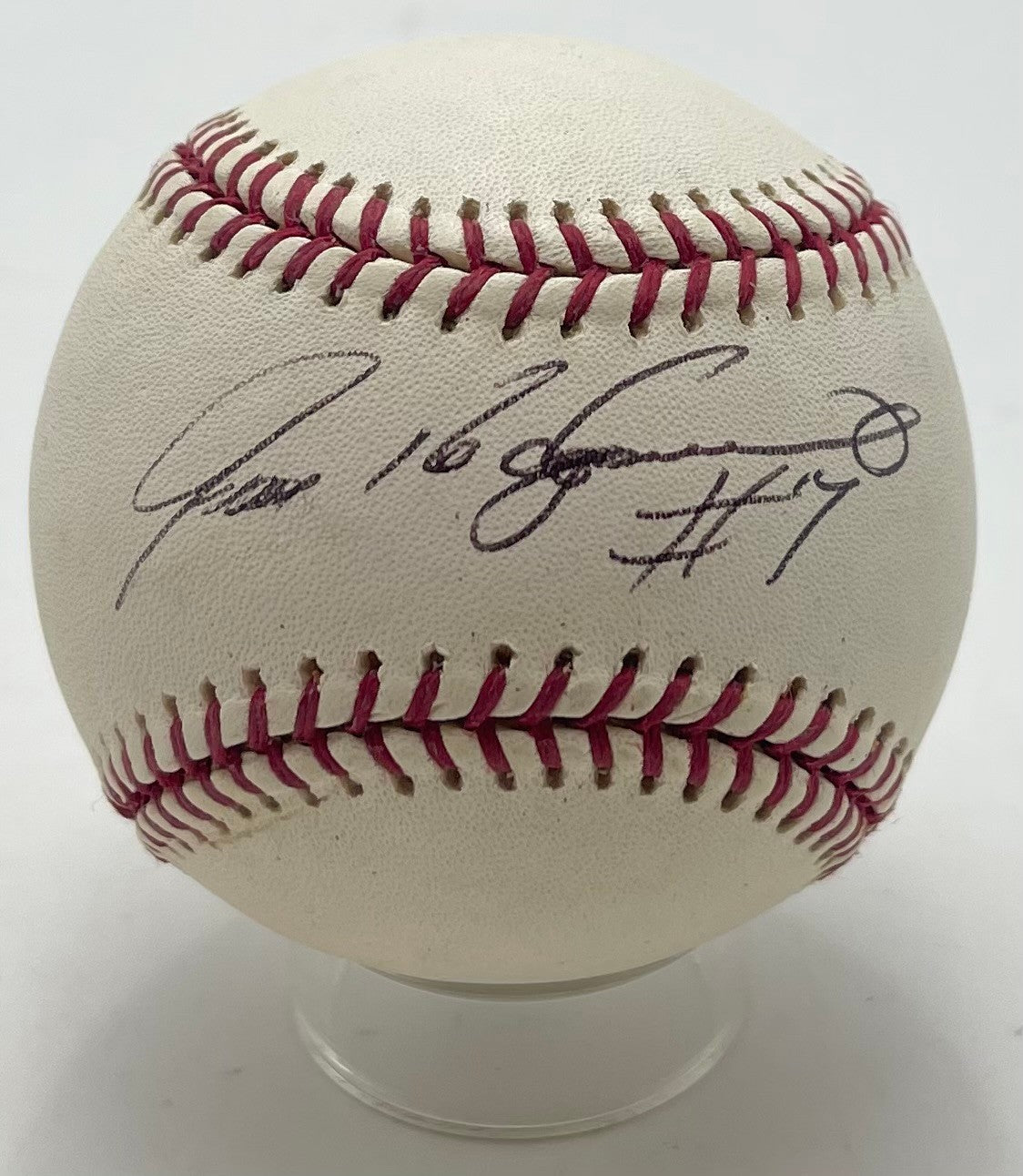 Ivan Rodriguez HOF Signed/Autographed OML Baseball Texas Rangers JSA 201160