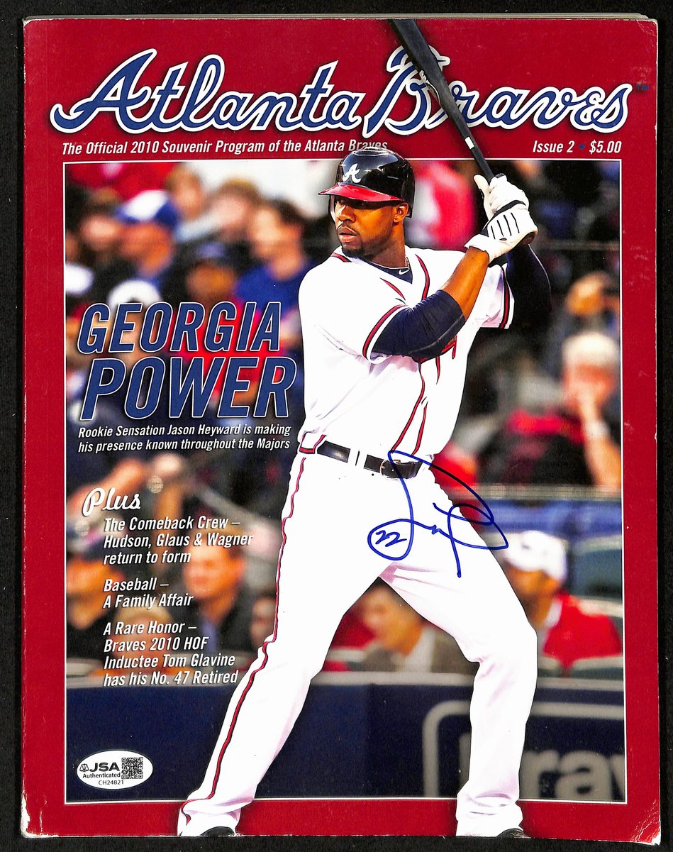 Jason Heyward Signed/Auto 2010 Atlanta Braves Game Program Magazine JSA 201169