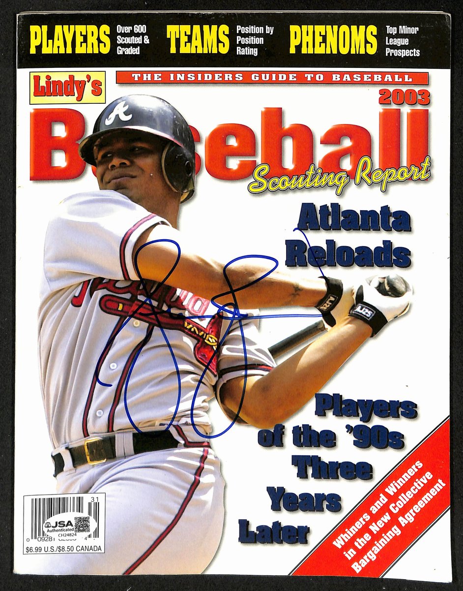Andruw Jones Signed/Autograph Lindy's Baseball Scouting Report Braves JSA 201172