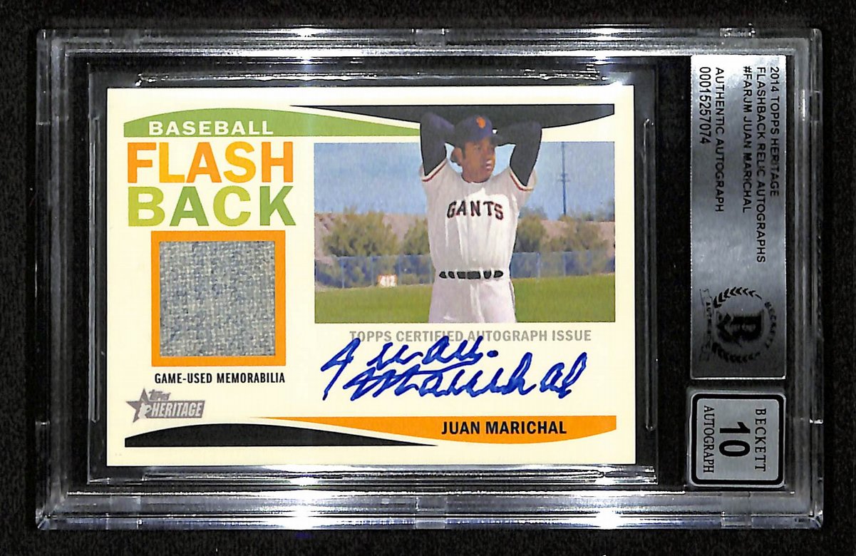 Juan Marichal Signed 2014 TOPPS Card #FAR-JM Giants Beckett GEM MINT 10 201050