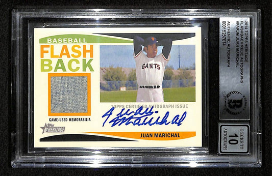 Juan Marichal Signed 2014 TOPPS Card #FAR-JM Giants Beckett GEM MINT 10 201050