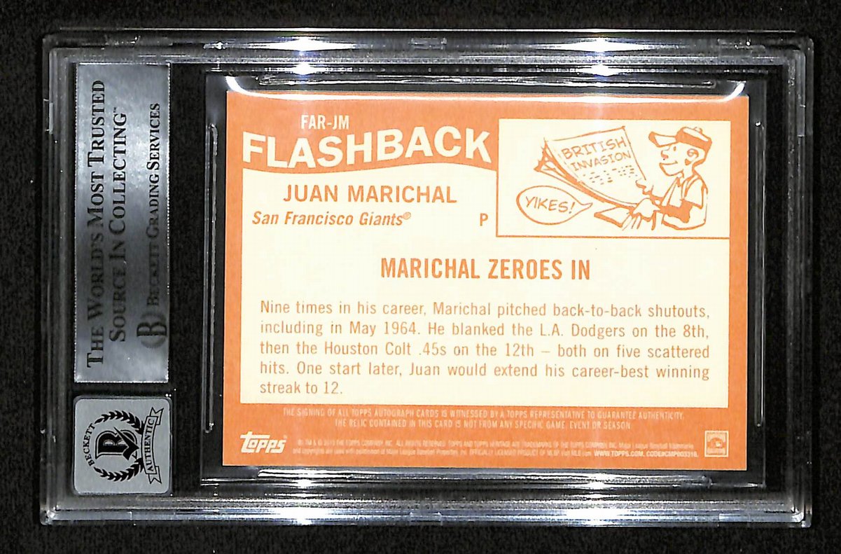 Juan Marichal Signed 2014 TOPPS Card #FAR-JM Giants Beckett GEM MINT 10 201050