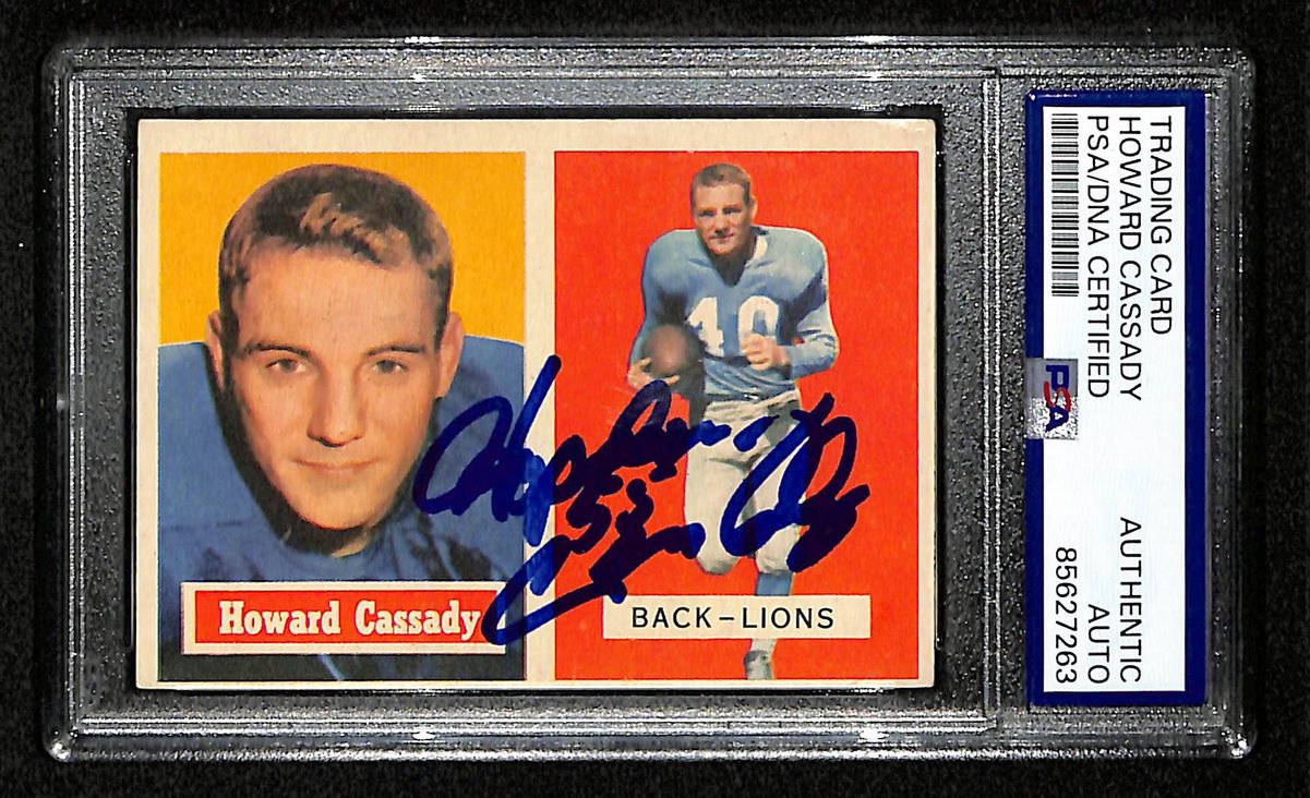 Howard Cassady Signed 1957 TOPPS RC Card #80 Detroit Lions PSA/DNA 201502