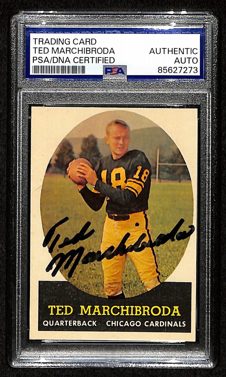 Ted Marchibroda Signed 1958 TOPPS Card #44 Chicago Cardinals PSA/DNA 201507