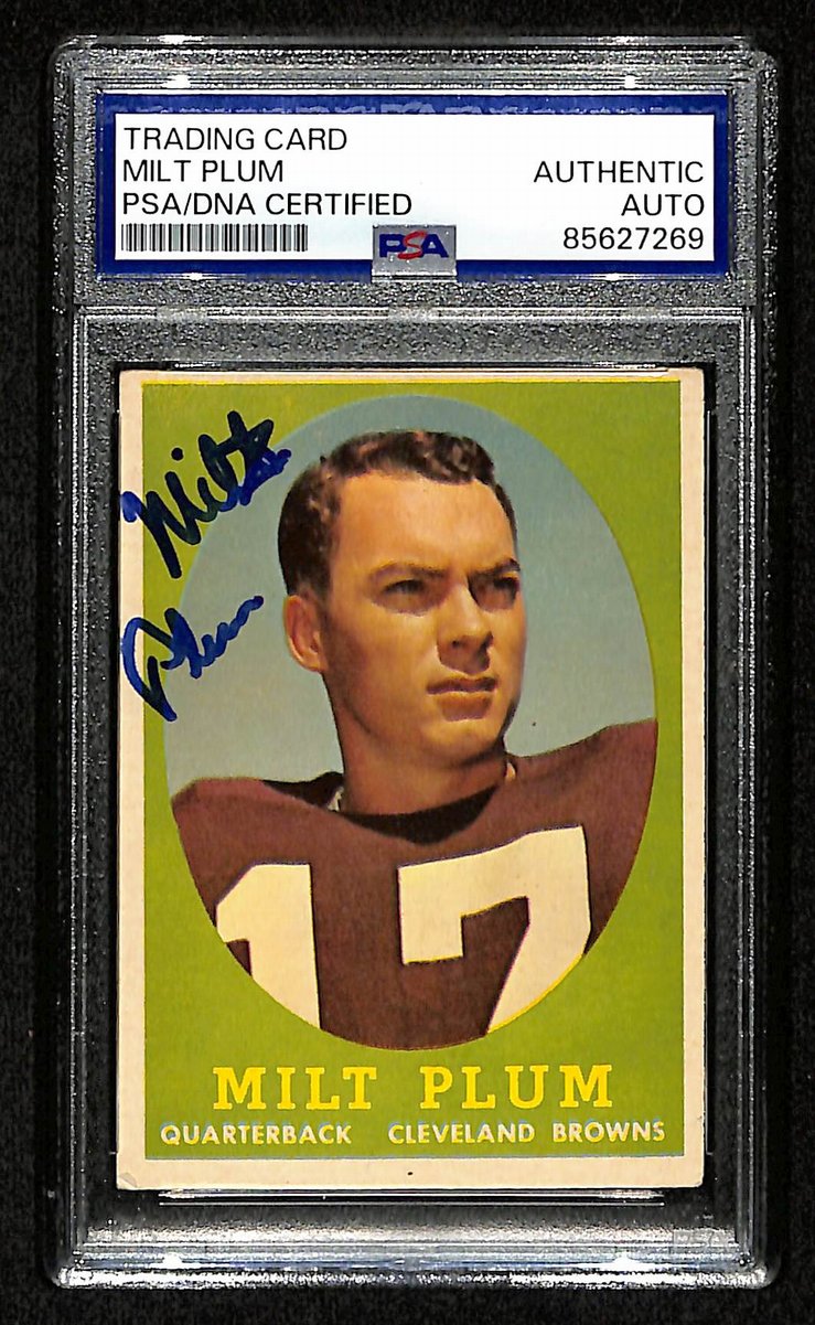 Milt Plum Signed/Auto 1958 TOPPS Card #5 Cleveland Browns PSA/DNA 201512