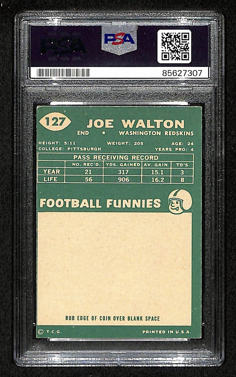 Joe Walton Signed 1960 TOPPS Card #127 Washington Redskins PSA/DNA 201518