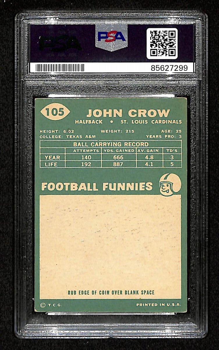 John Crow Signed 1960 TOPPS Card #105 St. Louis Cardinals PSA/DNA 201519